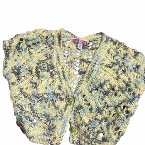 Urban Outfitters XS Cropped Knit Cardigan Boho Crochet Bolero Festival